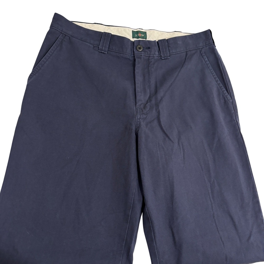 New J.Crew Classic Canvas Trouser Pants Men 34x30 Navy Blue Relaxed Hip Thighs